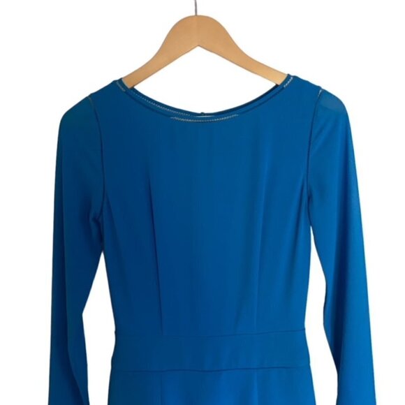 Reiss Alessa Blue Long Sleeve Dress 2 - Picture 6 of 8